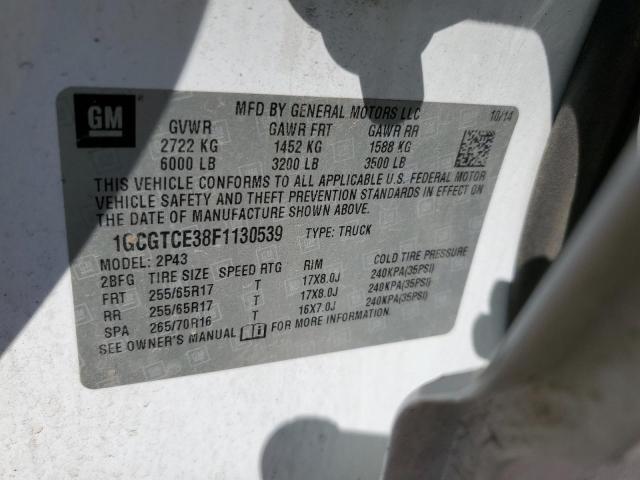 2015 CHEVROLET COLORADO Z 1GCGTCE38F1130539