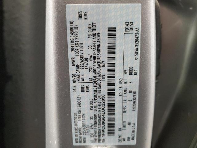 2020 FORD ESCAPE SE - 1FMCU9G64LUC22050