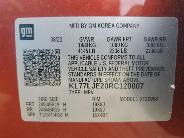 2024 CHEVROLET TRAX 2RS - KL77LJE20RC120007