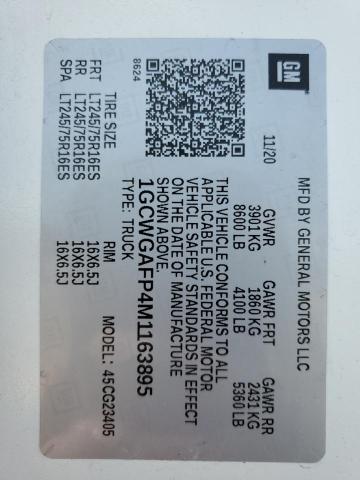 2021 CHEVROLET EXPRESS G2 #3292469684