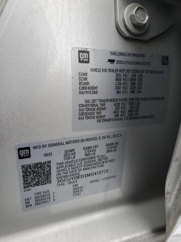 2021 CHEVROLET SILVERADO - 3GCUYDED1MG472772