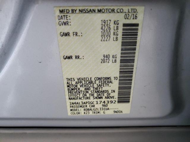 2016 NISSAN ALTIMA 2.5 - 1N4AL3AP1GC174392