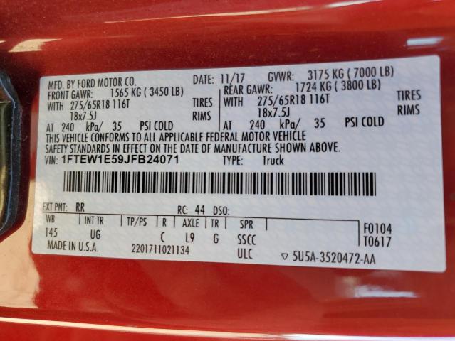 2018 FORD F150 SUPER - 1FTEW1E59JFB24071
