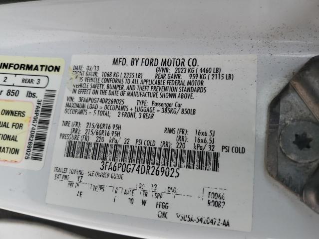 2013 FORD FUSION S #3165964010