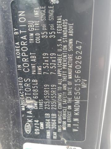 2015 KIA SEDONA SXL KNDME5C15F6026247