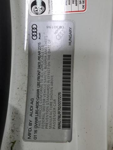 2016 AUDI A3 PREMIUM WAU78LFF7G1077275