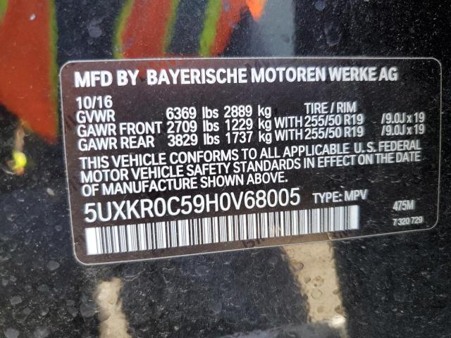 2017 BMW X5 XDRIVE3 5UXKR0C59H0V68005