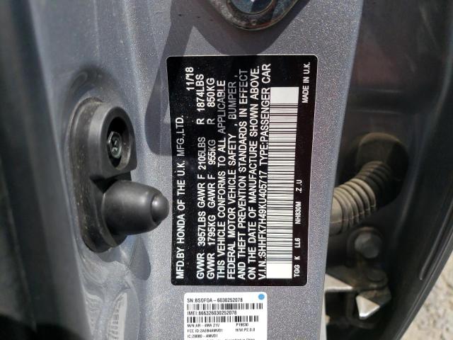 2019 HONDA CIVIC SPOR - SHHFK7H49KU405717