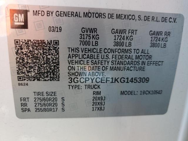 2019 CHEVROLET SILVERADO - 3GCPYCEF1KG145309