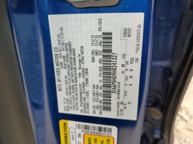 2017 FORD FUSION SE - 3FA6P0HD9HR241327