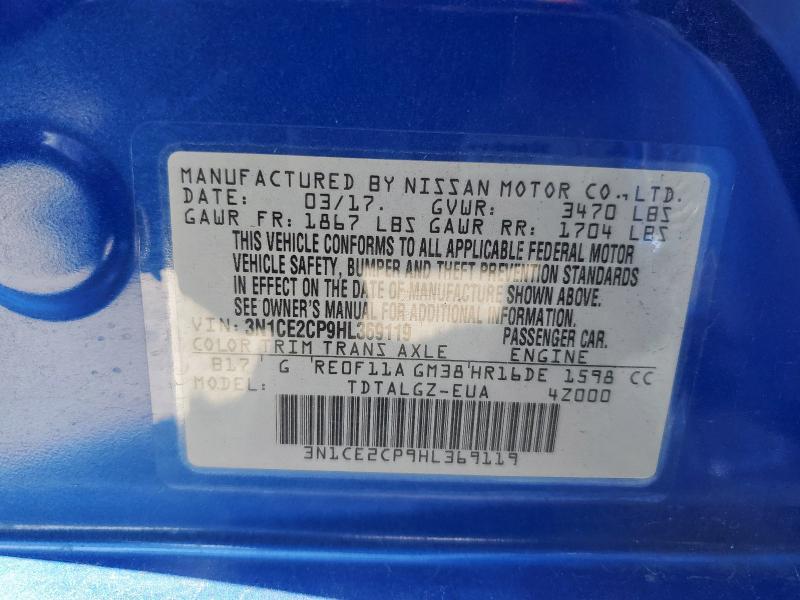 2017 NISSAN VERSA NOTE - 3N1CE2CP9HL369119