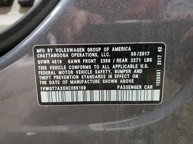 2017 VOLKSWAGEN PASSAT SE - 1VWGT7A3XHC065159