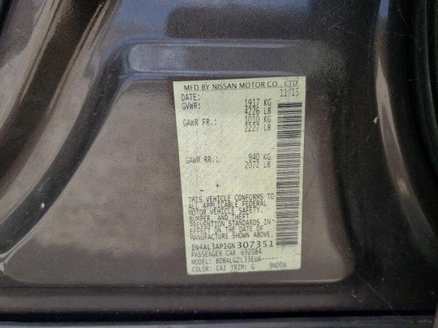 2016 NISSAN ALTIMA 2.5 - 1N4AL3AP1GN307351
