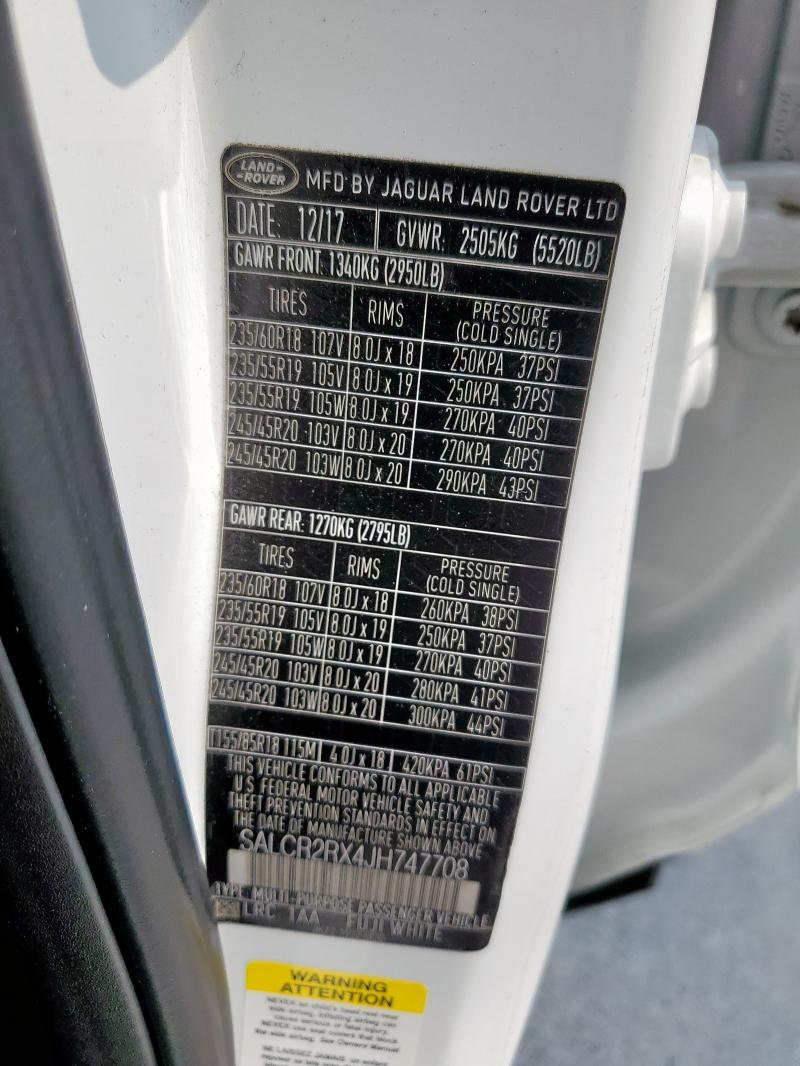 2018 LAND ROVER DISCOVERY SALCR2RX4JH747708