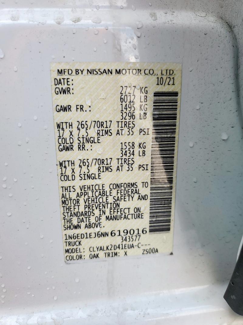2022 NISSAN FRONTIER S - 1N6ED1EJ6NN619016