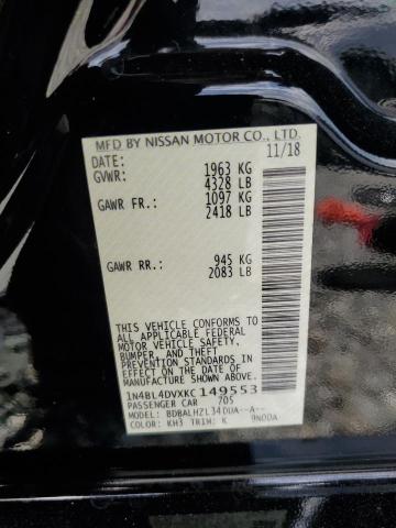 2019 NISSAN ALTIMA SV 1N4BL4DVXKC149553