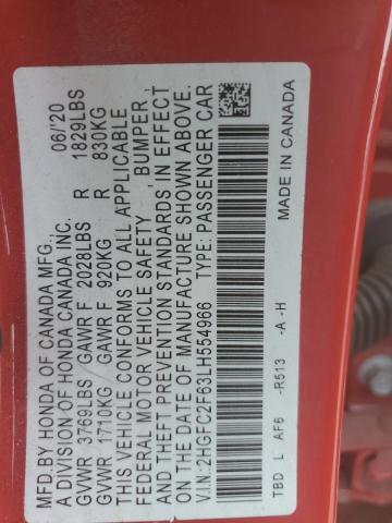 2020 HONDA CIVIC LX - 2HGFC2F63LH554966