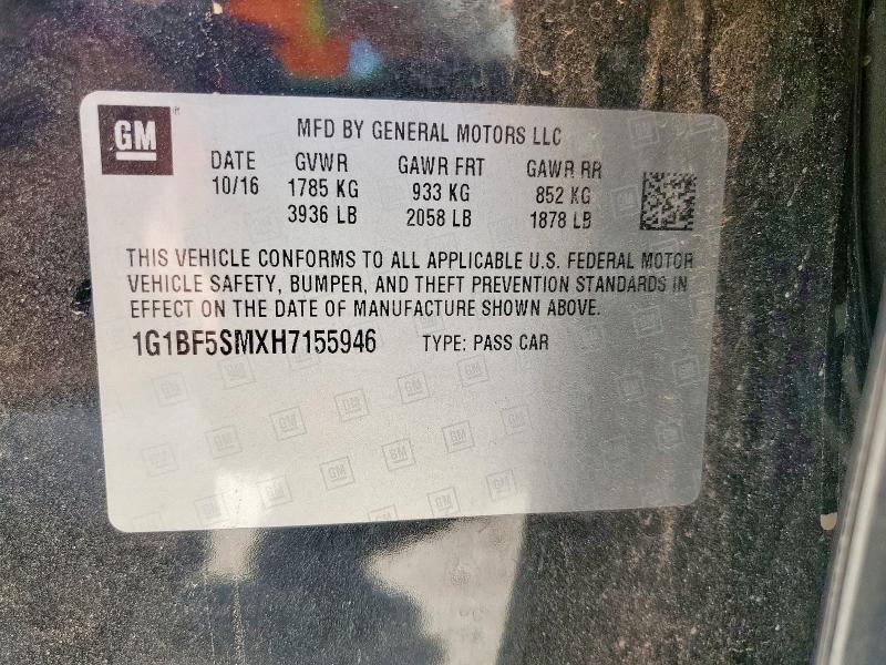2017 CHEVROLET CRUZE PREMIER 1G1BF5SMXH7155946