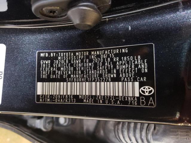 2015 TOYOTA COROLLA L - 5YFBURHE1FP352276