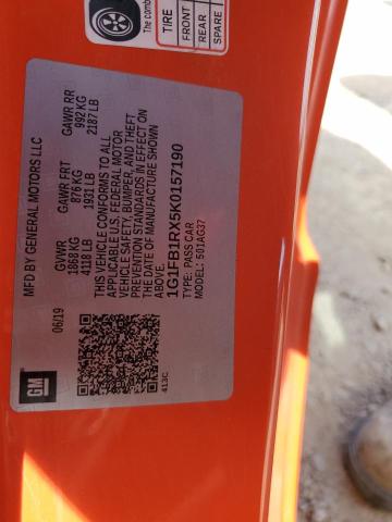 2019 CHEVROLET CAMARO LS - 1G1FB1RX5K0157190