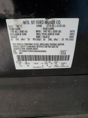 2016 FORD EXPLORER X - 1FM5K7D8XGGA82860