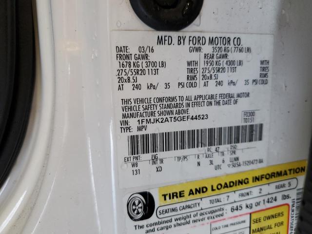 2016 FORD EXPEDITION - 1FMJK2AT5GEF44523