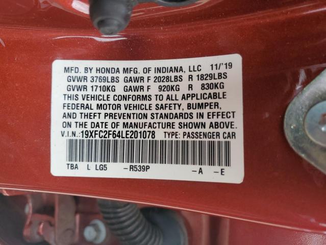 2020 HONDA CIVIC LX - 19XFC2F64LE201078