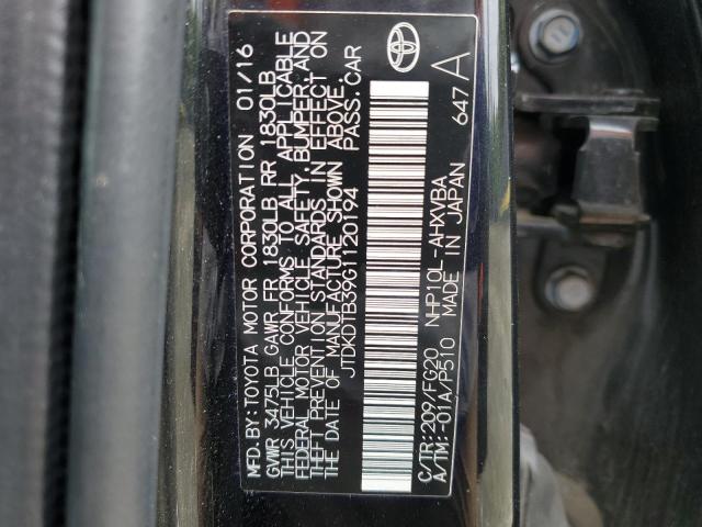 2016 TOYOTA PRIUS C - JTDKDTB39G1120194