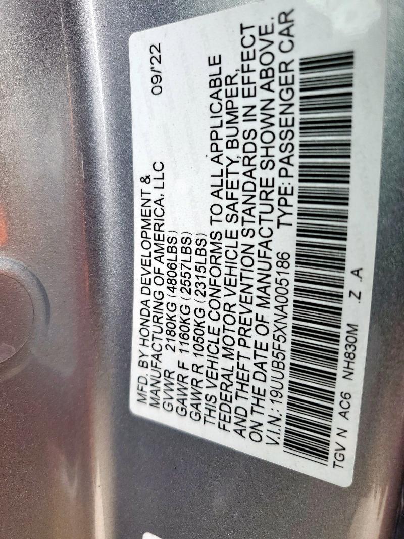 2022 ACURA TLX TECH A - 19UUB5F5XNA005186