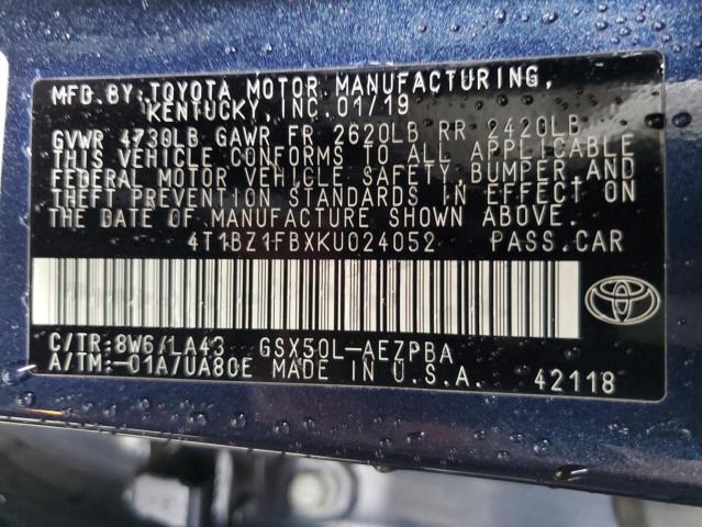 2019 TOYOTA AVALON XLE - 4T1BZ1FBXKU024052