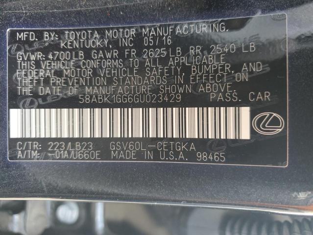 2016 LEXUS ES 350 - 58ABK1GG6GU023429