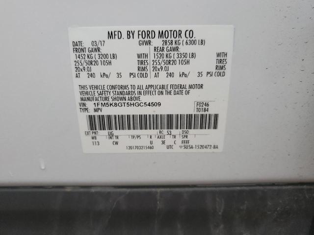 2017 FORD EXPLORER S 1FM5K8GT5HGC54509