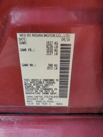 2016 NISSAN ALTIMA 2.5 - 1N4AL3AP7GC207640