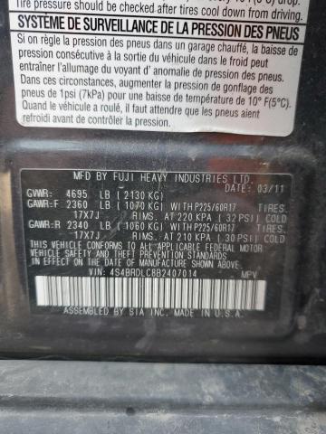 2011 SUBARU OUTBACK 3. - 4S4BRDLC8B2407014