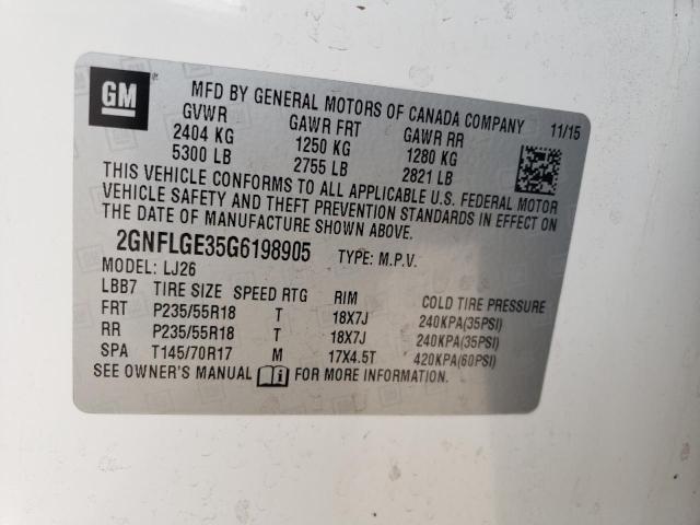 2016 CHEVROLET EQUINOX LT - 2GNFLGE35G6198905