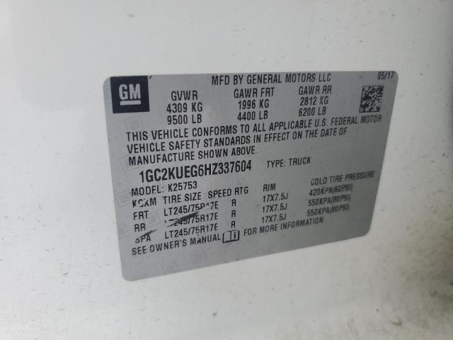 2017 CHEVROLET SILVERADO - 1GC2KUEG6HZ337604
