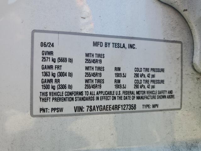 2024 TESLA MODEL Y 7SAYGAEE4RF127358
