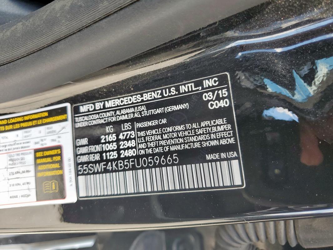 2015 MERCEDES-BENZ C 300 4MAT 55SWF4KB5FU059665