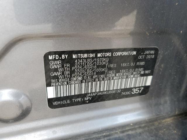 2019 MITSUBISHI OUTLANDER - JA4AP3AUXKU008132