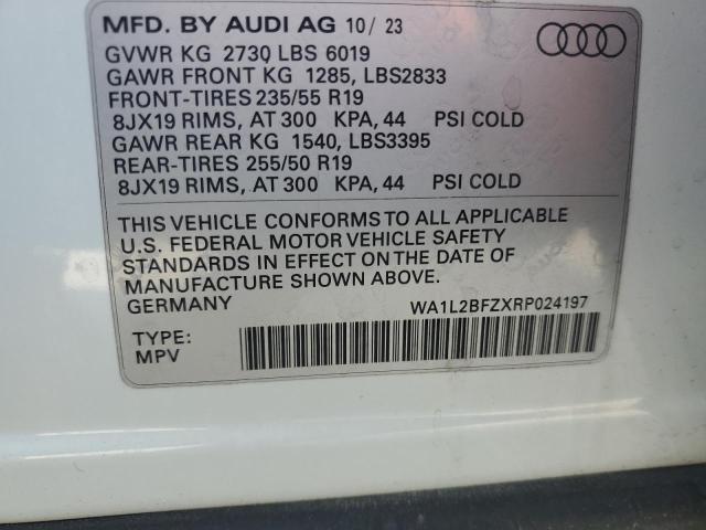 2024 AUDI Q4 E-TRON WA1L2BFZXRP024197