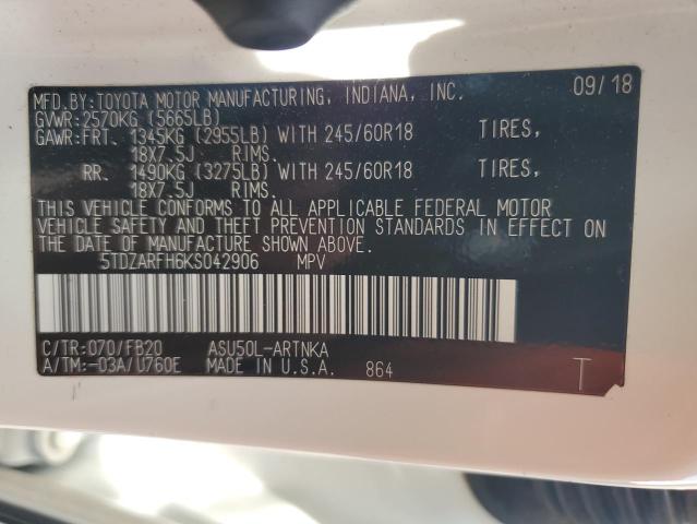 2019 TOYOTA HIGHLANDER - 5TDZARFH6KS042906