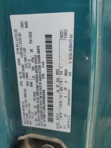 2018 FORD F150 1FTMF1CBXJKD89240