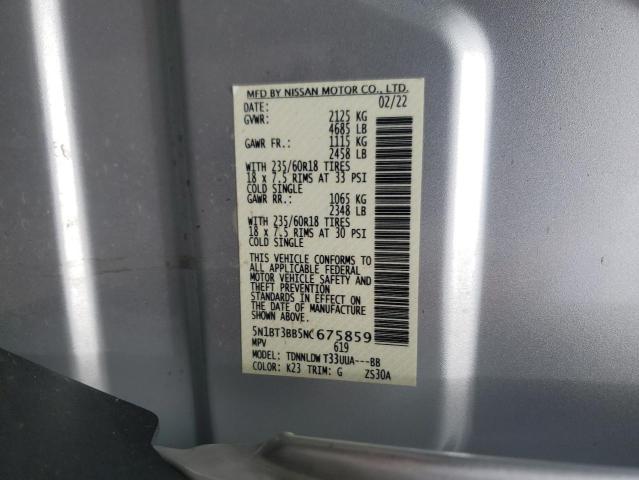 2022 NISSAN ROGUE SV - 5N1BT3BB5NC675859