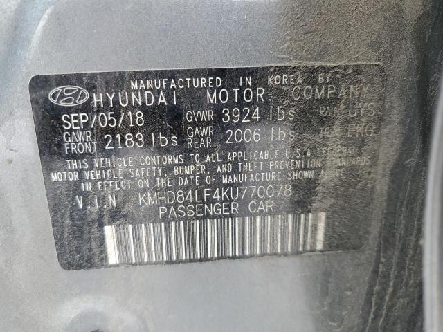 2019 HYUNDAI ELANTRA SE - KMHD84LF4KU770078