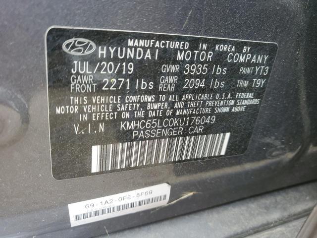 2019 HYUNDAI IONIQ BLUE - KMHC65LC0KU176049