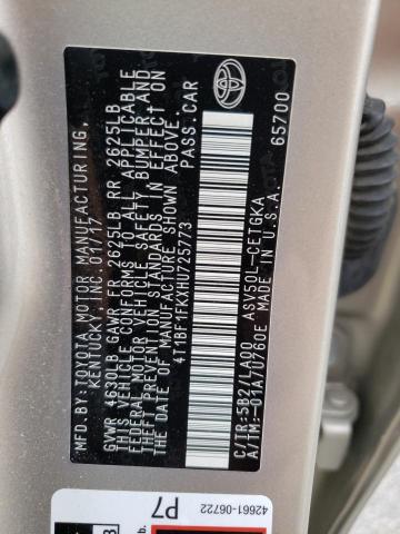 2017 TOYOTA CAMRY 4T1BF1FKXHU725773