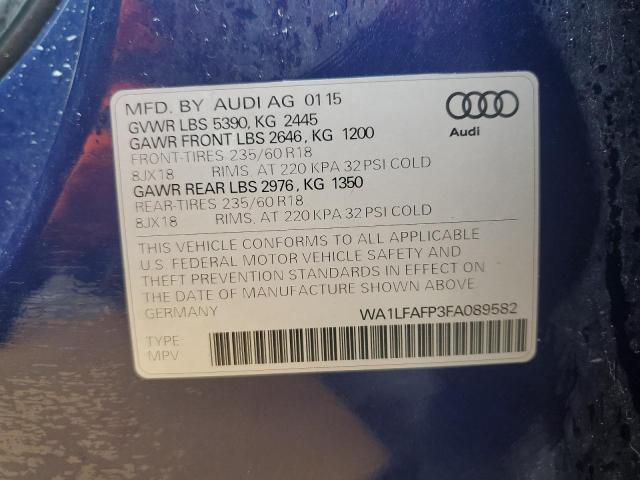 2015 AUDI Q5 PREMIUM - WA1LFAFP3FA089582