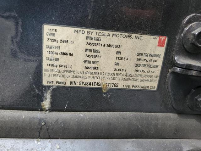 2016 TESLA MODEL S 5YJSA1E45GF171765
