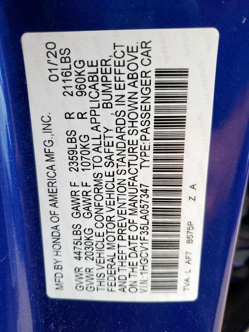 2020 HONDA ACCORD SPO - 1HGCV1F35LA057347