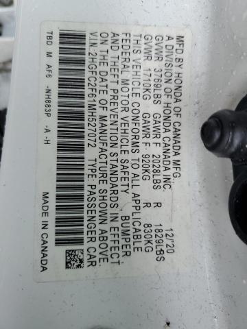 2021 HONDA CIVIC LX - 2HGFC2F61MH527072